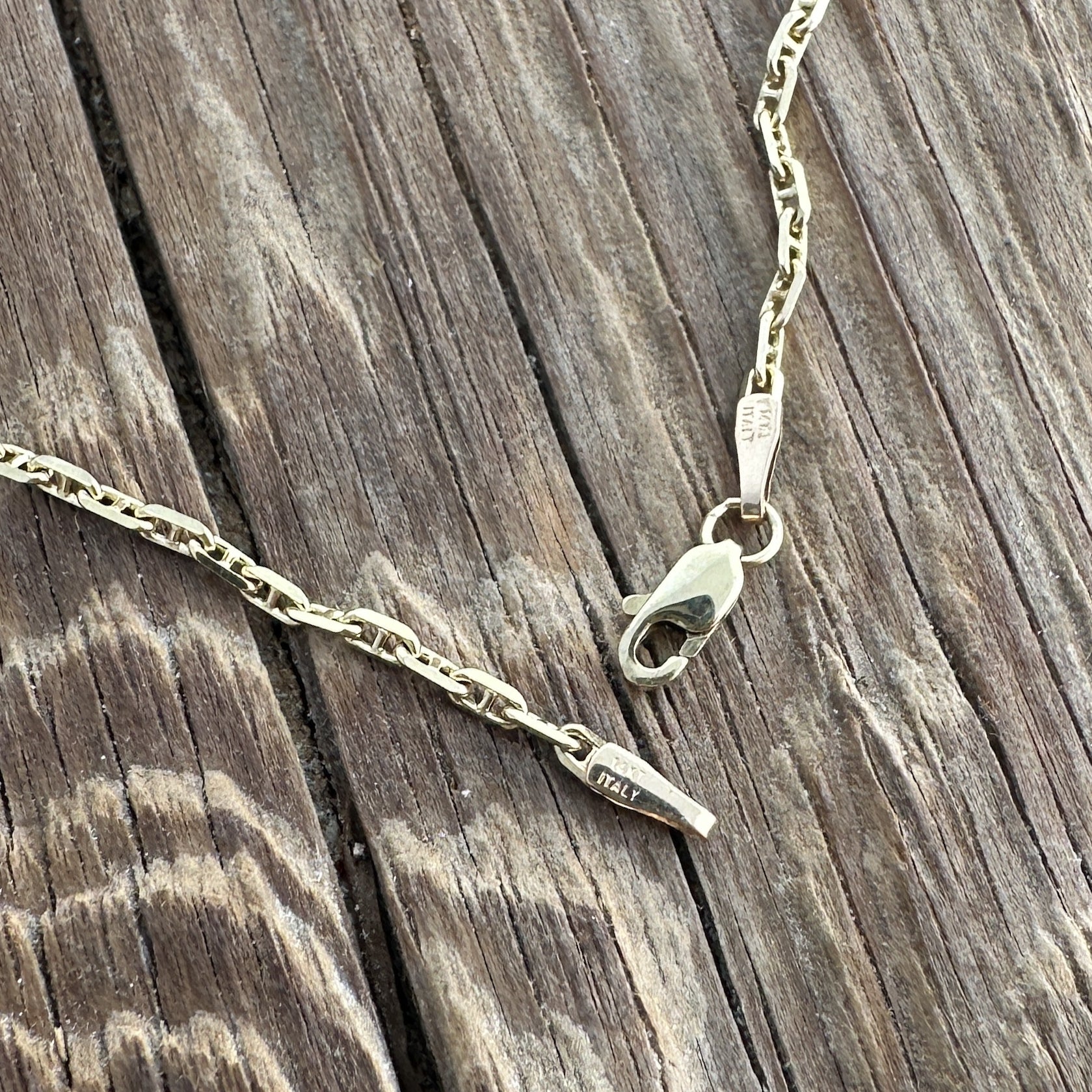14K Solid Gold Anchor Chain 060 1.5MM - Delicate Gold Chain | MFST
