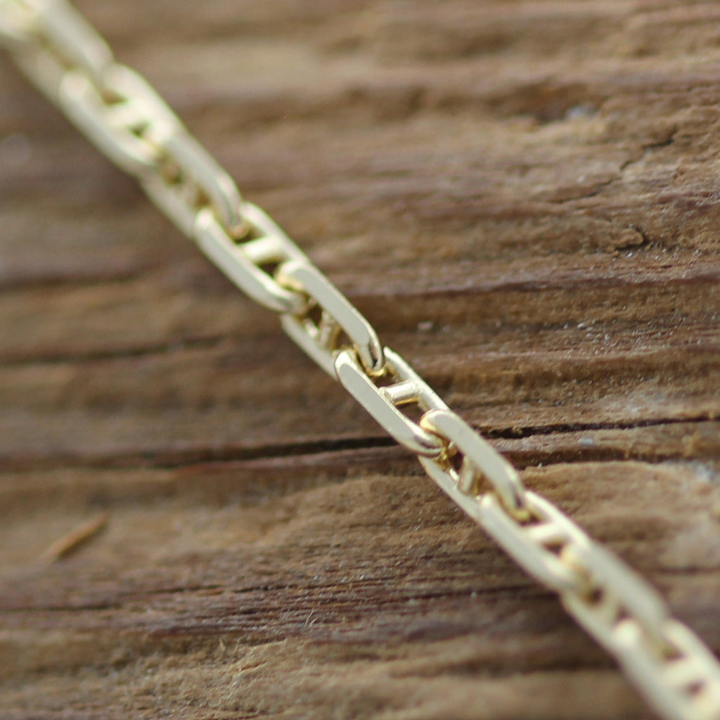 14K Solid Gold Anchor Chain 060 1.5MM - Delicate Gold Chain | MFST