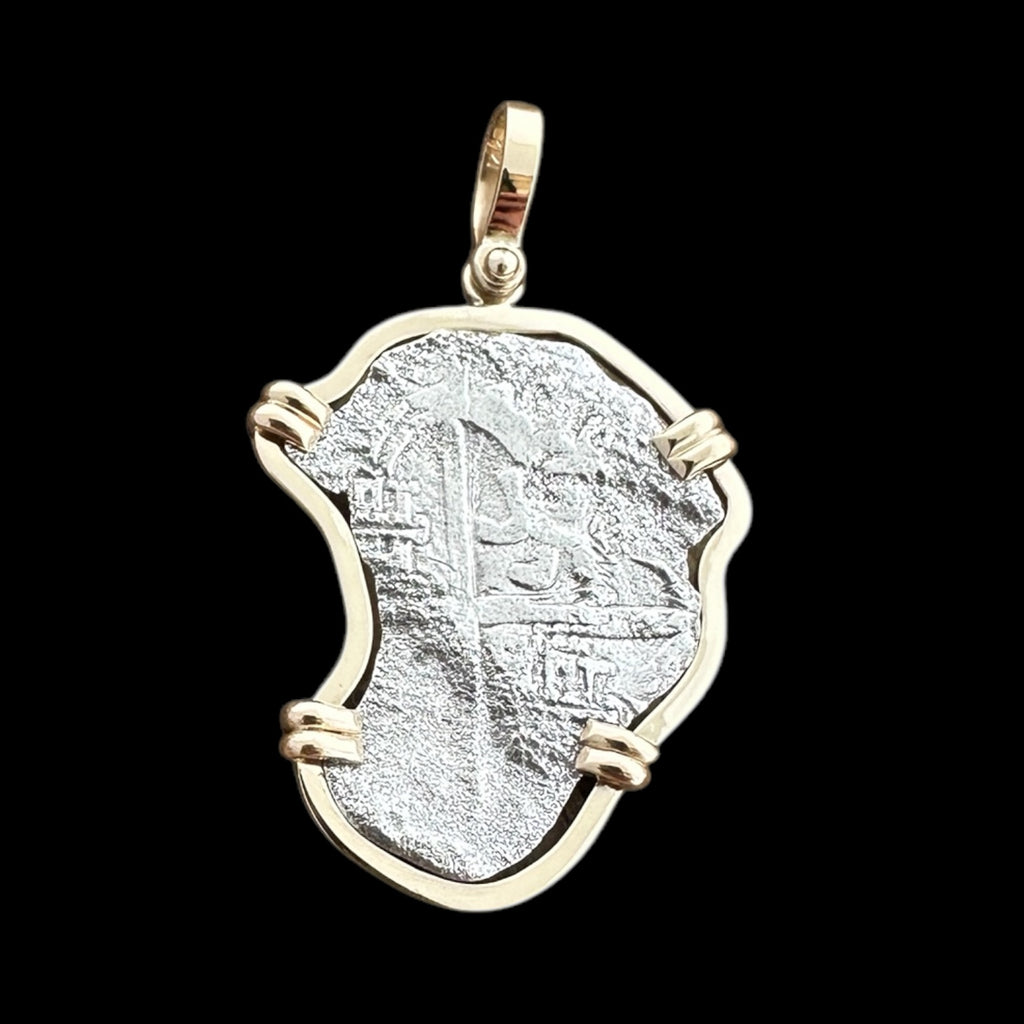 Atocha Shipwreck Coin Pendant in 14k, Grade 4, 4 Reales #85A-108205-11