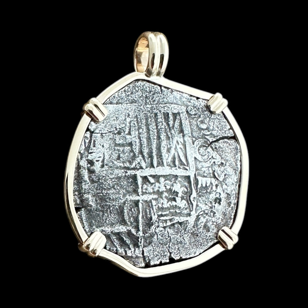 Atocha Shipwreck Coin Pendant in 14K Gold, Grade 2, 4 Reales  #85A-128090