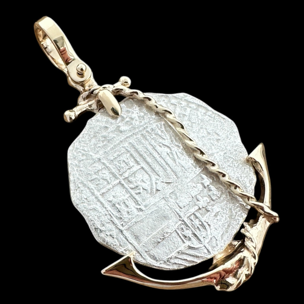 Atocha Shipwreck Coin Pendant in 14K Gold, Grade 3, 8 Reales #85A-140775