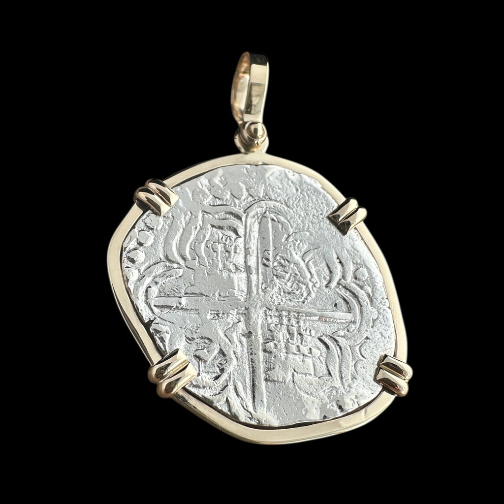 Atocha Shipwreck Coin Pendant in 14K Gold, Grade 1, 4 Reales #85A-160621