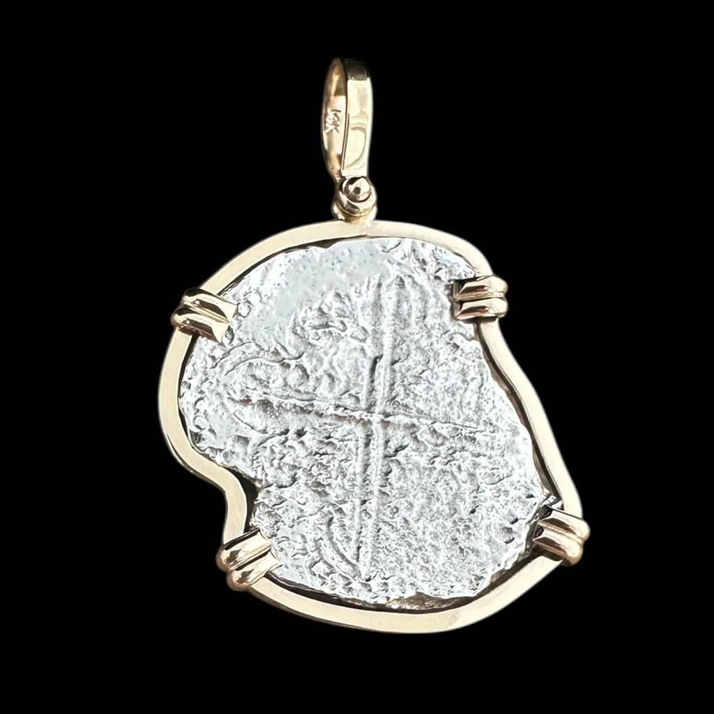 Atocha Shipwreck Coin Pendant in 14K Gold, Grade 3, 4 Reales  #85A-171320
