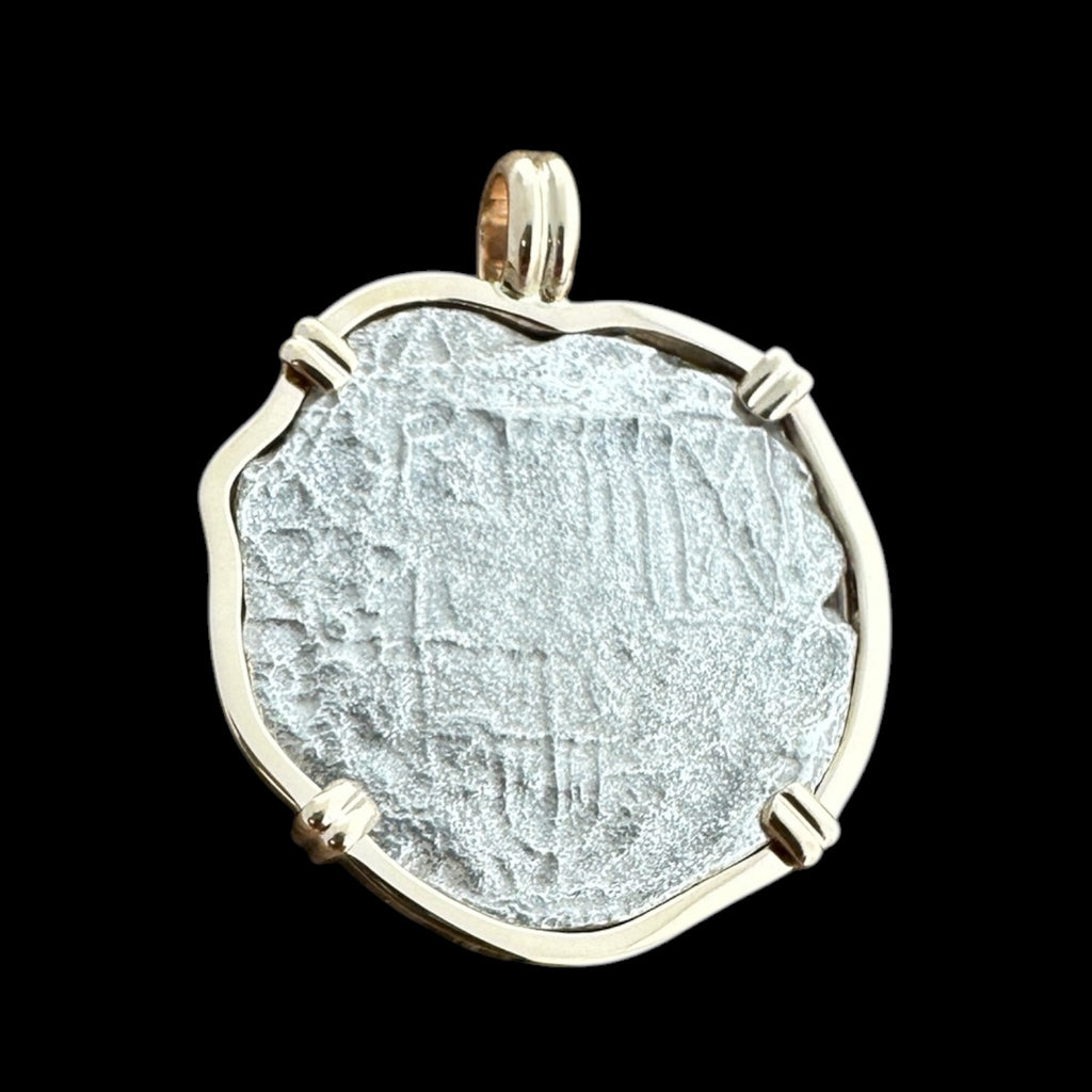 Atocha Shipwreck Coin Pendant in 14K Gold, Grade 3, 4 Reales  #85A-182511