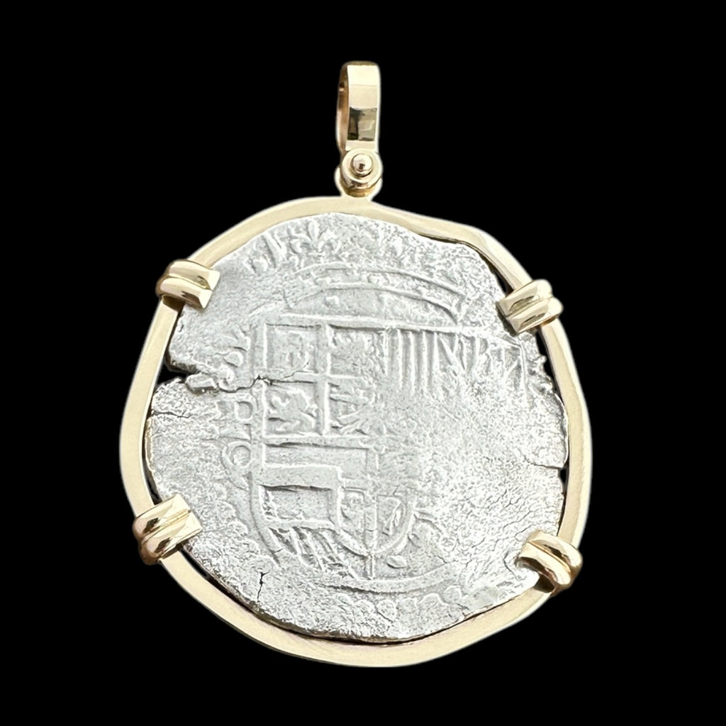 Atocha Shipwreck Coin Pendant in 14k, Grade 2, 8 Reales #85A-184710