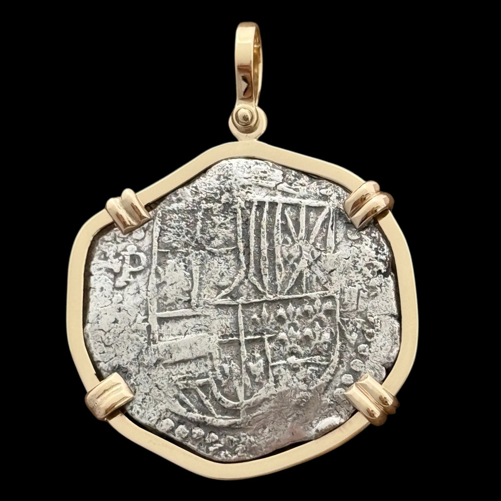 Atocha Shipwreck Coin Pendant in 14k, Grade 2, 8 Reales #85A-212563