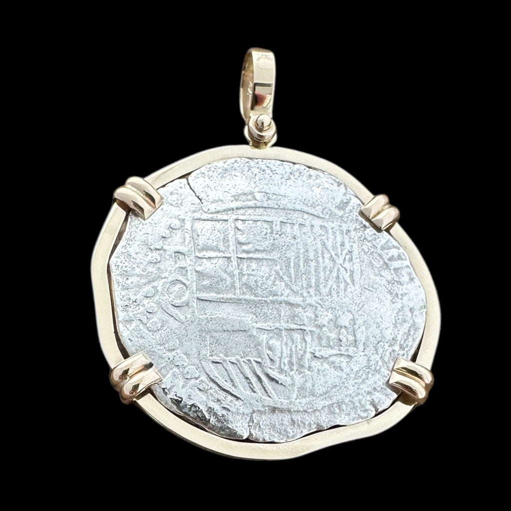 Atocha Shipwreck Coin Pendant in 14K Gold, Grade 1, 8 Reales #85A-261017