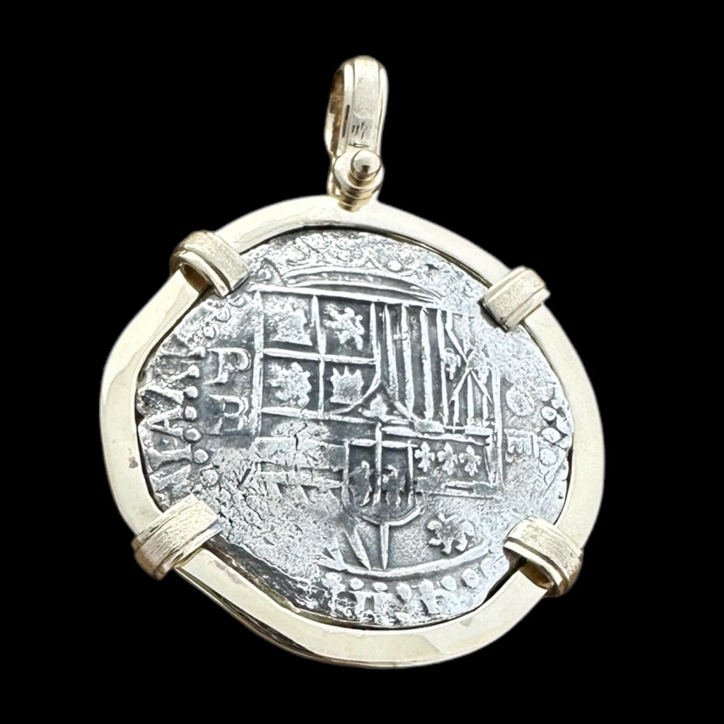 Coin Pendant in 14K, Grade 1, 4 Reales #85A-V1158