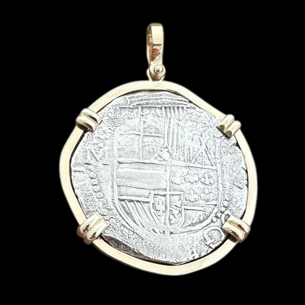 Atocha Shipwreck Coin Pendant in 14K Gold, Grade 1, 8 Reales #85A-V1930