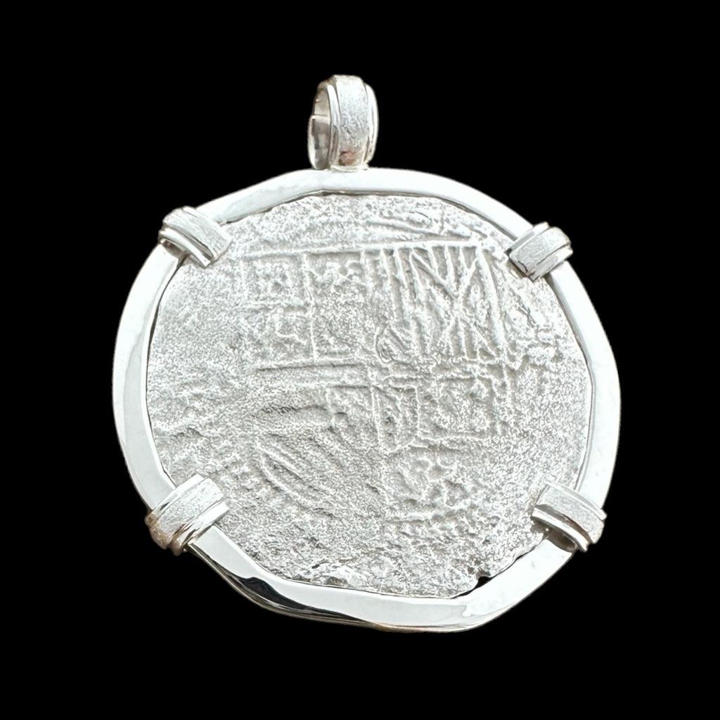 Authentic Atocha Grade 3, 8 Reales in Sterling Silver Mount