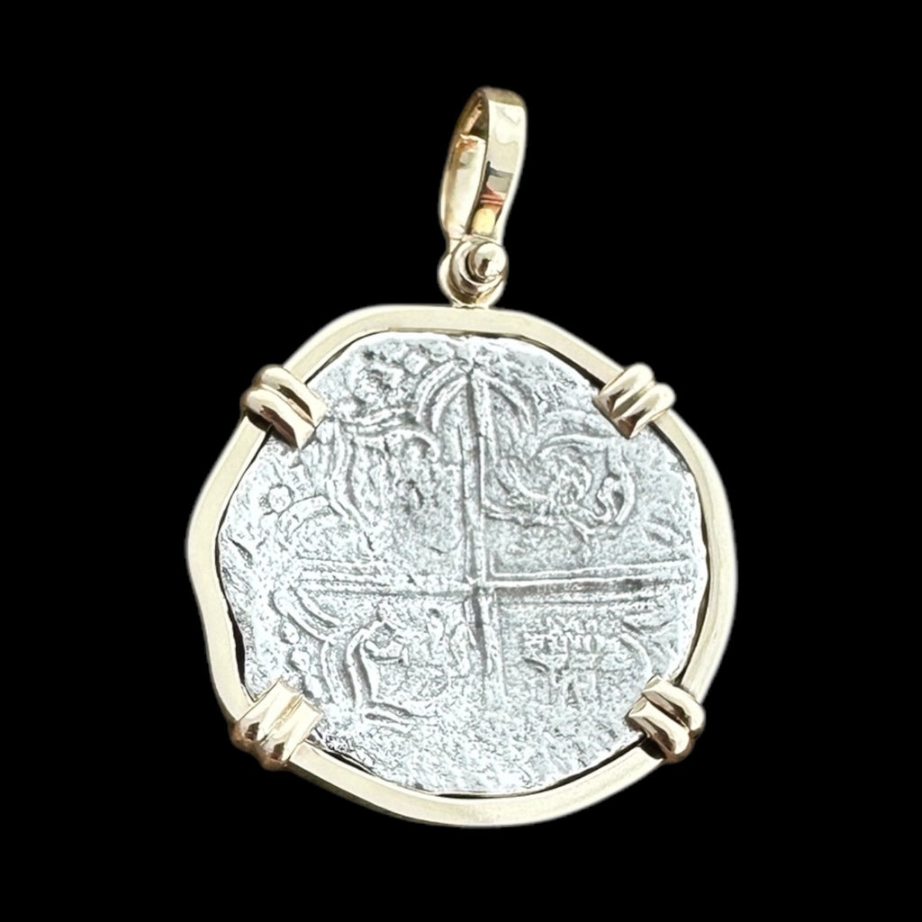 Atocha Shipwreck Coin Pendant in 14k, Grade 3, 4 Reales #86A-138805