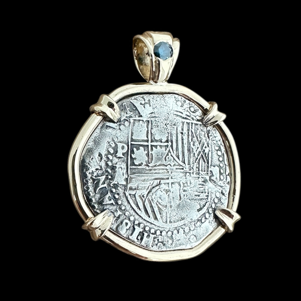 Atocha Shipwreck Coin Pendant in 14K Gold, Grade 1, 2 Reales #94A-0363-5