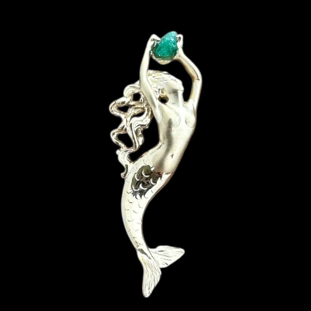 Authentic Atocha Emerald Mounted in 14K Gold Mermaid #95A-62969