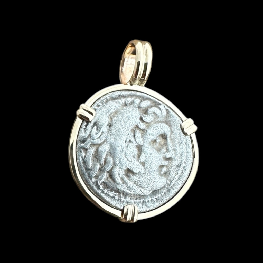 Ancient Coin Set in 14K, Alexander III Drachm #DRACHM-MNTDL28B