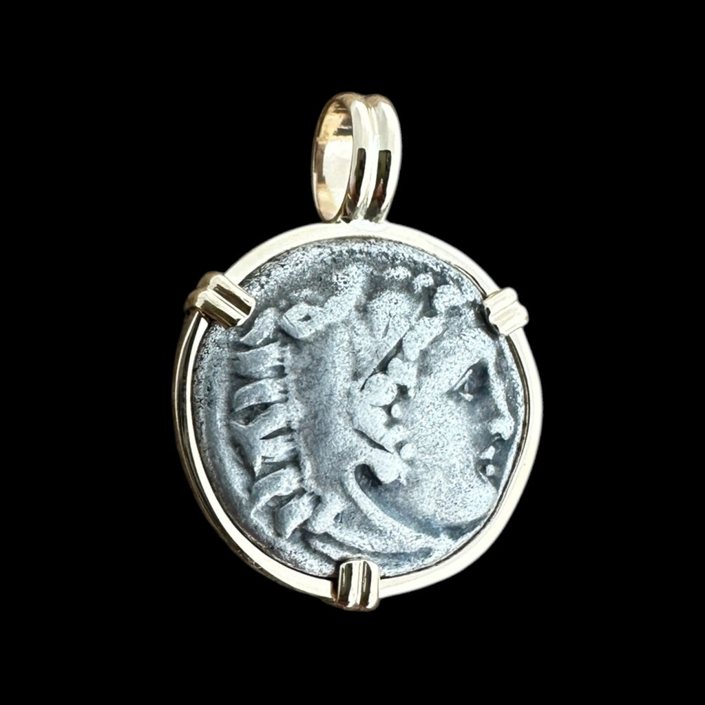 Ancient Coin Set in 14K, Alexander III Drachm #DRACHM-MNTDL29B