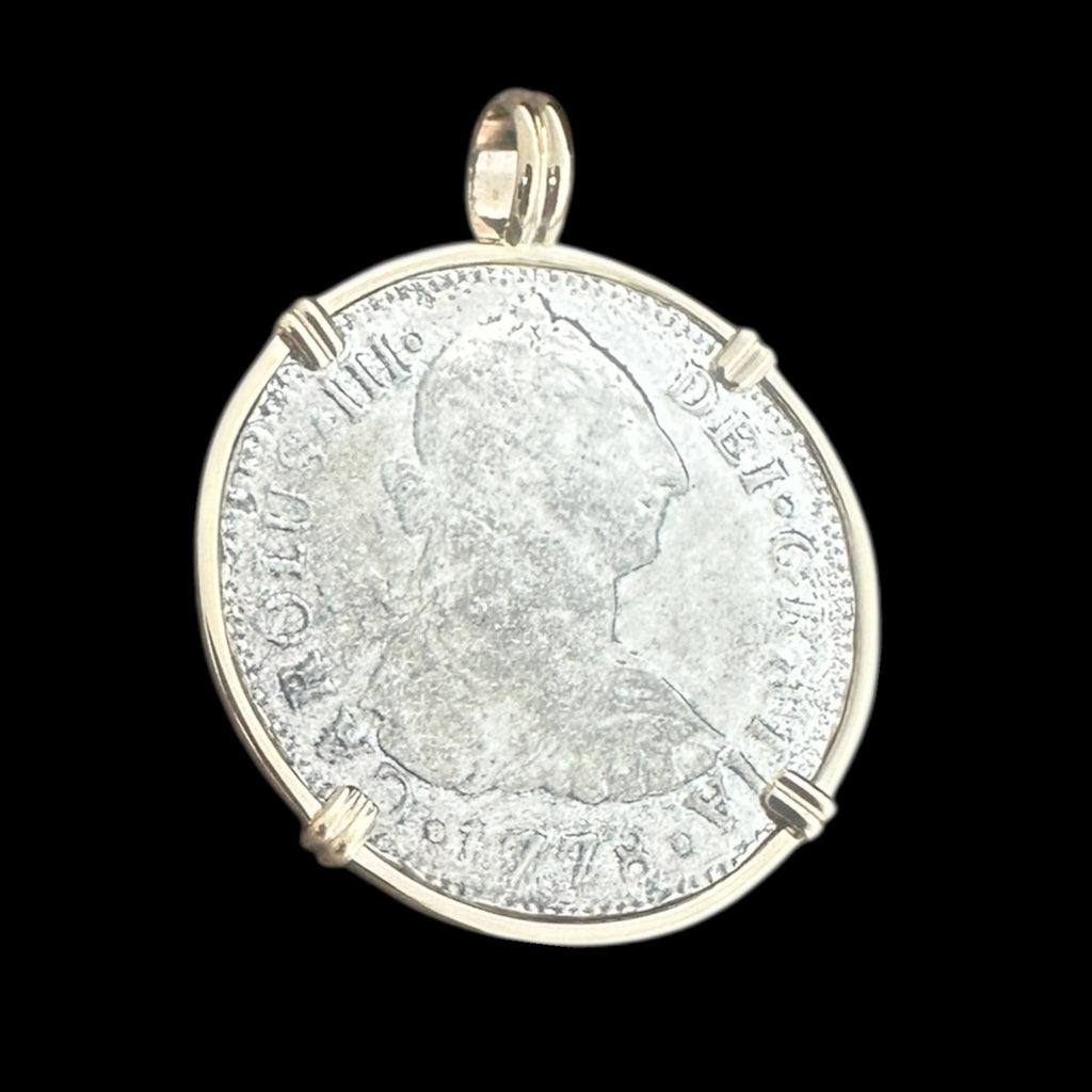 El Cazador Shipwreck Coin Pendant in 14K Gold, 2 Reales #EC-20873