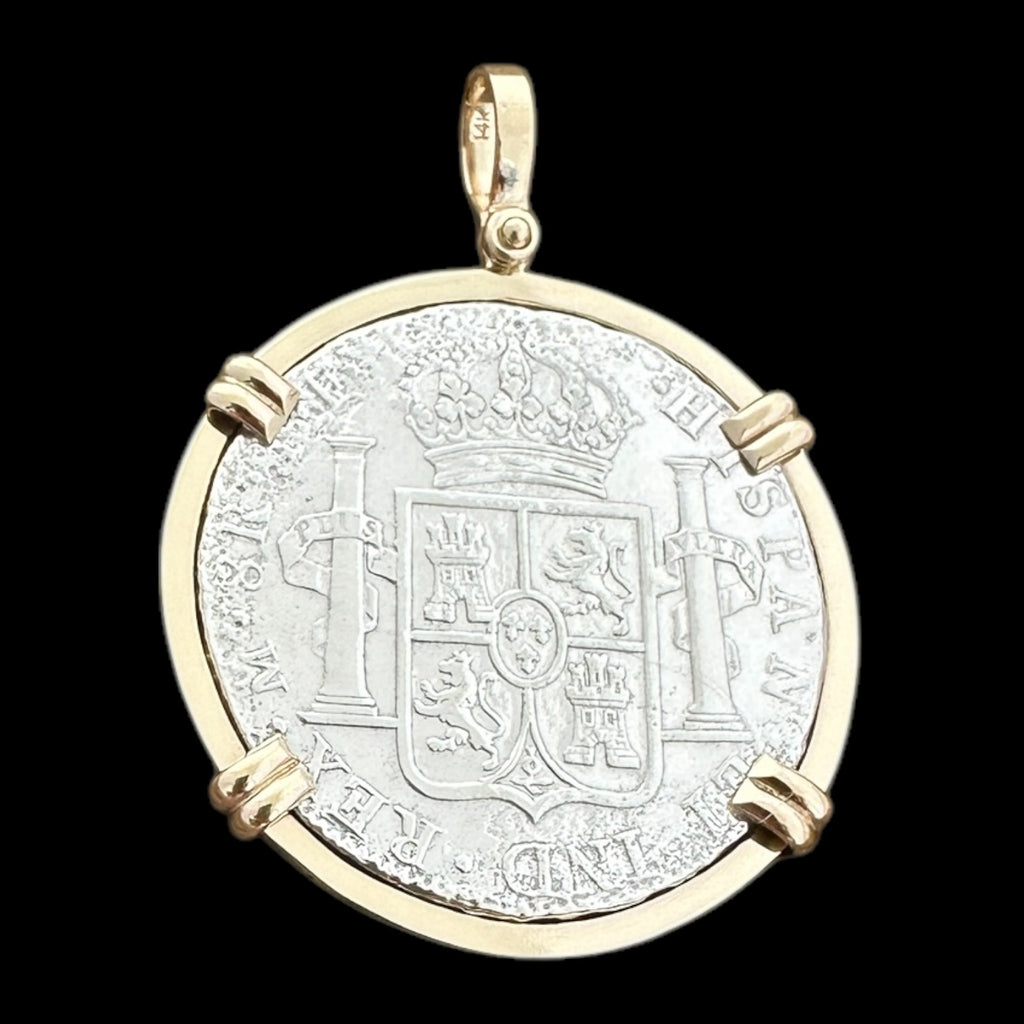 El Cazador Shipwreck Coin Pendant in 14K Gold, 8 Reales #EC-22142