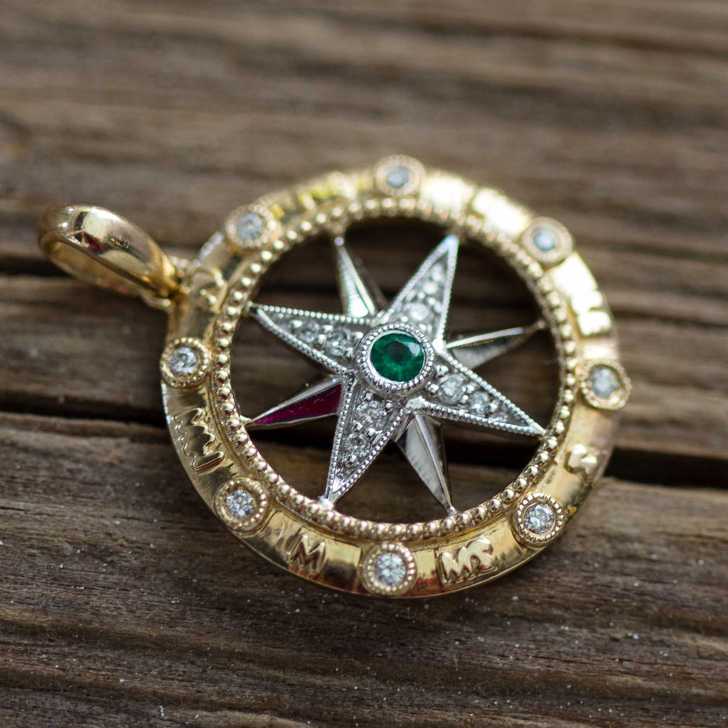 Compass Rose Mother of Pearl Pendant – Modern Jewelers