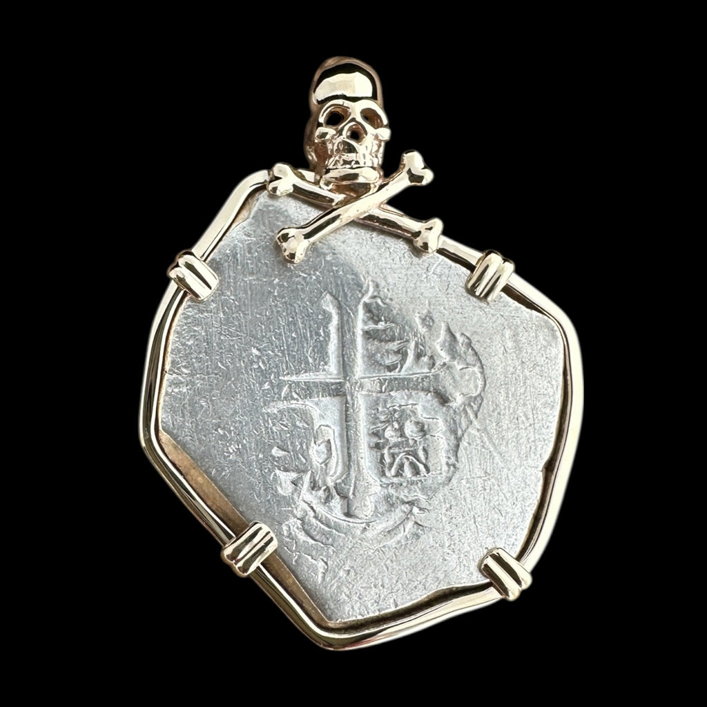 1715 Shipwreck Coin Pendant in 14k, Grade 1, 8 Reales #PC24-31991