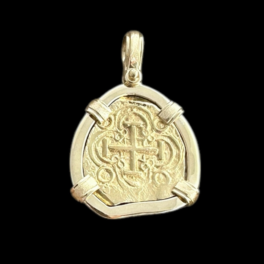 Authentic Gold Coin Pendant in 18k, 2 Escudos #Authentic Gold Coin Pendant in 18k, 2 Escudos #PC24-31993