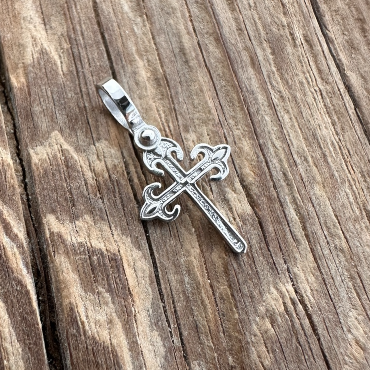 Textured Silver Cross Pendant - Atocha Shipwreck Treasure | MFST