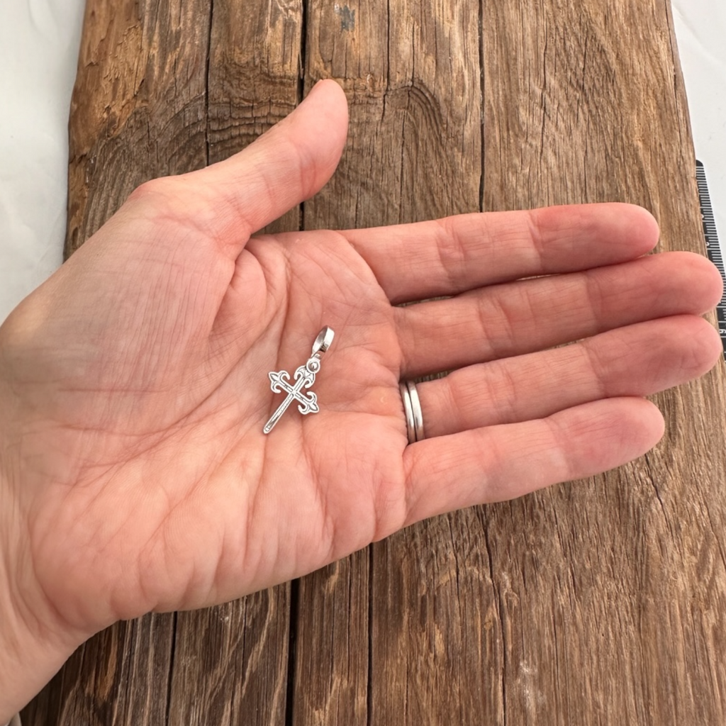 Textured Silver Cross Pendant - Atocha Shipwreck Treasure | MFST