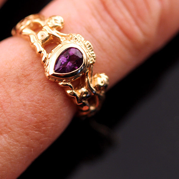 14K Gold Amethyst Crown Ring Spanish Galleon Shipwreck Re-creation