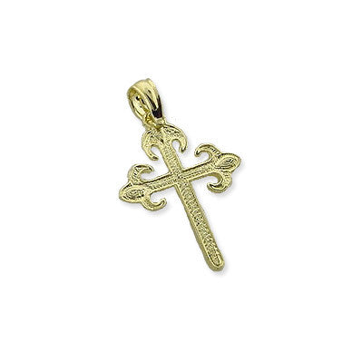 Spanish Galleon Shipwreck Re-creation Textured 14K Gold Cross - Small