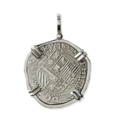 Atocha 4 Reales Silver Coin Pendant Cross Side | Taffi Fisher