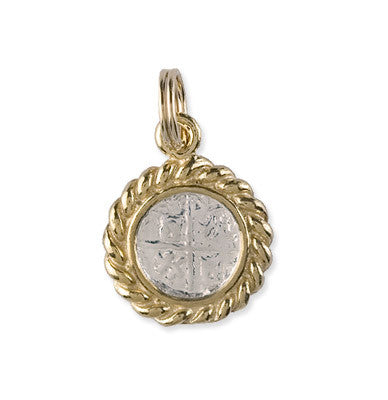 Small Atocha Re-creation Coin Pendant with Rope Bezel